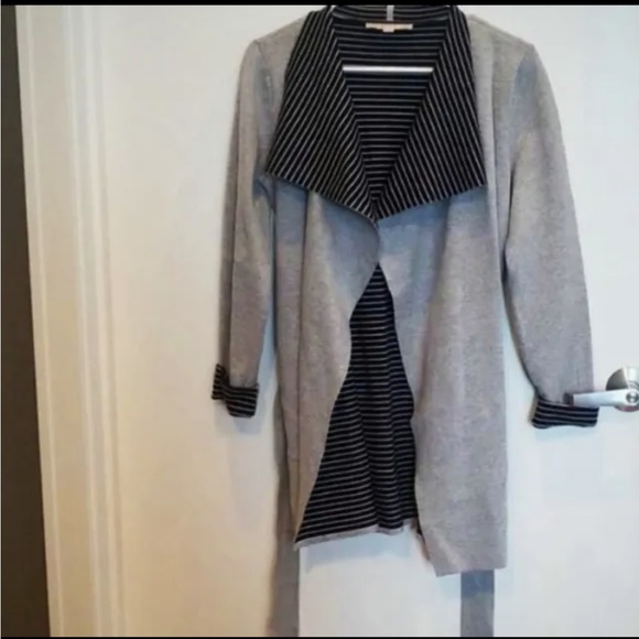 ~HOST PICK~Loft Belted Drape Front Open Cardigan Size XS Petite - Picture 2 of 6